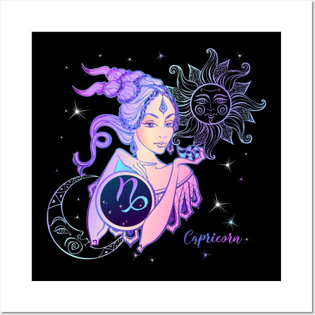 Capricorn Astrology Horoscope Zodiac Birth Sign Gift for Women Wall Art by xena